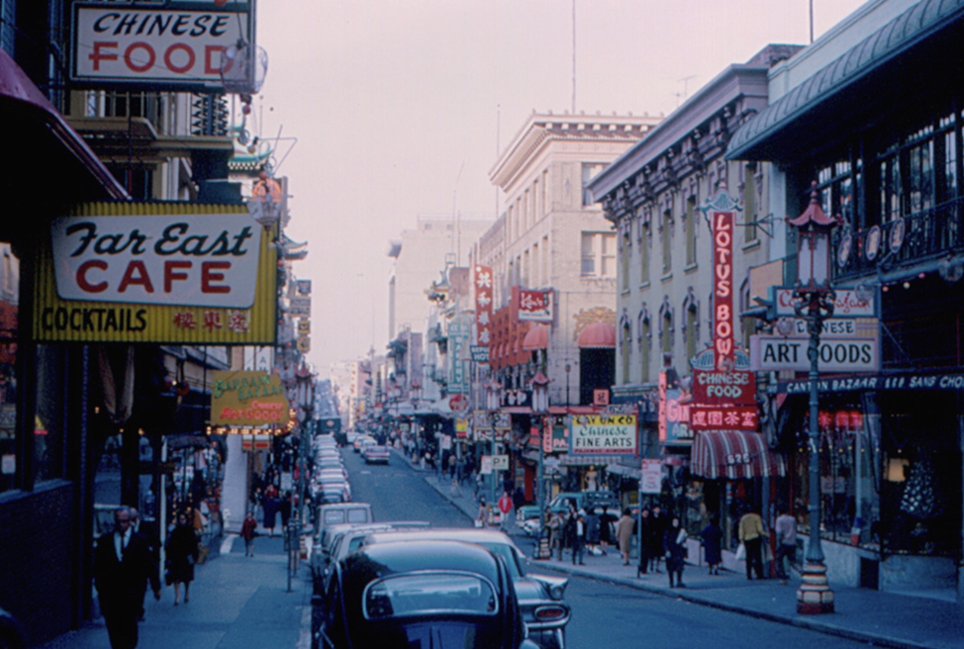 View north along Grant Avenue, taken from the sidewalk in front of 645 Grant 
